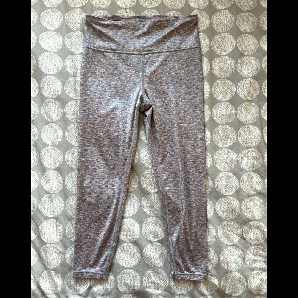 Gap GapFit High Rise 7/8 Leggings Eclipse Grey Coral Dot Leggings Pants 495705 M
